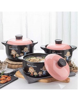 NC Clay Pot for Cooking Round Ceramic Casserole with Lid,Large-Capacity Family Slow Stew Pot,Heat-Resistant Stockpot Soup Pot,Japanese Hot Pot,Stovetop Clay CookwarePink,3L Pink 4L - B09KLLMYX2Z