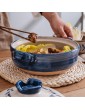 QZH Printed Hot Pot,Round Handmade Ceramic Casserole With Lid,Clay Pot,Insulated Casserole,Ceramic Stockpot,Slow Stew Pot,Nonstick Saucepan Leaf 1.6l - B09J1ZJXLGF
