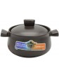 QZH Round Earthen Pot,ceramic Casserole Dish Clay Pot Soup Pot With Lid Heat-resistant Saucepan For Slow Cooking Black 1.58quart - B09J21DM41F