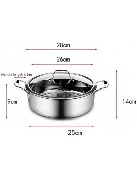ShiSyan Pot Cooker Two Flavor Separation Induction Cooker Stainless Steel Pot Induction Hob Shabu shabu Soup Cooking Pots Size : 30 * 15cm Size : 28 * 14cm - B09H2W4H47J