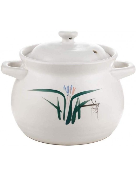 UWY Double Ear Casserole Ceramic Cookware Soup Pot Healthy Stew Pot Clay Pot Stockpot Earthenware,High Temperature Health Stew Pot Size : 3500ml - B08XB5TJ3XZ