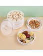 WSSSH Vegetable steamer microwave double-layer breakfast bowl round microwave container with lid household steaming grid large-capacity steaming tray-small - B09Q31B65CF