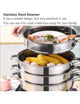 xiaodou 4-layer stainless steel steamer thickened stainless steel steamer household steamed buns steamer stove general - B09ZL6JT7DG