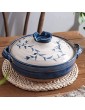 YUYAXBS Traditional Japanese Donabe Ceramic Clay Pot Family Hot Pot Round Insulation Casserole Stockpot for Steaming Simmering Slow Stewing Cooking Pot1.6L - B09PV8H3X9O