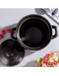 ZYYH Handmade Stockpot Clay Pot Earthen Pot Onion Soup Crocks Soup Pot,suitable For Induction Cooker,round Ceramic Casserole Dish With Lid Black 3.17quart - B08ZS5N132U