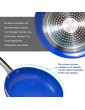 Frying Pan with Lid 24cm – 10 Inches Induction Skillet Ceramic Non Stick Coating Oven Proof Stainless Steel Handle PFOA Free Blue 24 cm - B09F4V9KKBK
