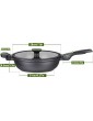 MAISCHOU Deep Frying pan 28cm with 3 pcs Removable Handle Cast Aluminum Suitable for Induction Non-Stick Coating Without PFOA Glass Cover - B09PBWP48NF