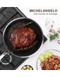 MICHELANGELO Frying Pan with Lid 30cm Stainless Steel Frying Pan with Nonstick Honeycomb Coating Non Stick Frying Pan 30cm Large Frying Pan Stainless Steel Pan Induction Compatible - B091988R5KD