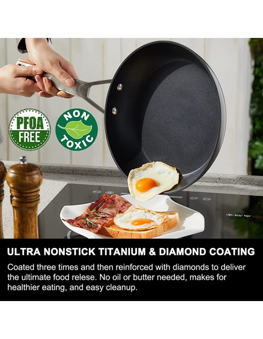 MSMK Non Stick Frying pan 20cm PFOA PTFE Free Induction Frying Pan with Stainless Steel Handle，Omelette Pan Egg Pan Small pan Oven Proof,10 Year Guarantee - B08SM4WH4GX