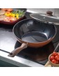 Non Stick Induction Wok Pan – Deep Stir Fry Pan with Glass Lid – 28 cm Frying Pan – by Nuovva - B08HM1WYX7B