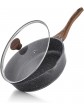 Sensarte Nonstick Deep Frying Pan 28cm Saute Pan Skillet with Lid Stay-Cool Handle Chef Pan Healthy Stone Cookware Cooking Pan Induction Compatible PFOA Free - B0925CKGJPP