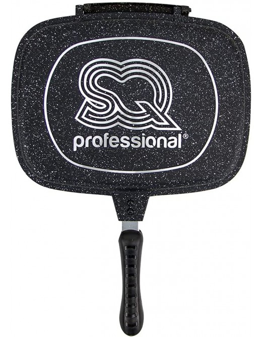 SQ Professional NEA Marbell Die-Cast Non-Stick Coated Griddle Frying Magic Pan 32cm Double Sided - B0999CS8H2B