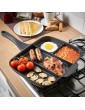 VonShef All in One Frying Pan 4 in 1 Cast Iron Multi-Section Grill Breakfast Skillet – Divided Lazy Man Fry Up Pan with Non-Stick Coating – 33cm - B077J4SF9KZ