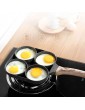 BUYAOBIAOXL Pancake Pan Pancake Griddle Pan,Egg Poacher Pan,4 Hole Omelet Pan For Burger Eggs Ham Pancake Maker Wooden Handle Frying Pot Non-Stick Breakfast - B09VS8PH1JL