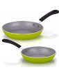 Cook N Home 02499 8 and 10 Frying Pan Saute Skillet with Nonstick Coating Heavy Gauge Green Aluminum Inch - B01HJSZ1M2X