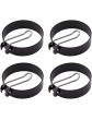 Pack of 4 stainless steel egg rings round omelette shape for cooking eggs non-stick egg rings with folding handles suitable for pancakes hamburgers omelettes black - B09W2JMBVXG