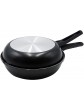Pentole Agnelli Family Cooking Pastry Double Frying Pan with Handle Diameter 28 cm Silver - B00C0XQZHWL