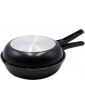 Pentole Agnelli Family Cooking Pastry Double Frying Pan with Handle Diameter 28 cm Silver - B00C0XQZHWL
