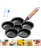 Sysrqcer Nonstick Egg Burger Pan 6 Hole Omelette Mold Maker for Breakfast Pancake Pan for Gas Stove and Induction Stove - B09F3F4C59U