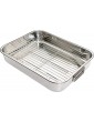 KitchenCraft Large Stainless Steel Roasting Tin with Rack 43 x 31 cm 17 x 12 & Meat and Poultry Lifting Forks 22 x 9 cm Set of 2 - B07V8TZBZJL