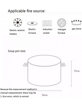 QZH Household pot Cookware Soup stew pot 24cm stainless steel uncoated deep cooker cooker gas for Mother's Day Thickening stew pot Noodle pan Home pot Perfect for Breakfast - B09J1Z4FB5X