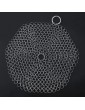 Pwshymi Chainmail Scrubber Firm Sturdy Rust Proof Cast Iron Cleaner for Kitchenware for Tableware7 * 7 round - B0B1Q52MRVK