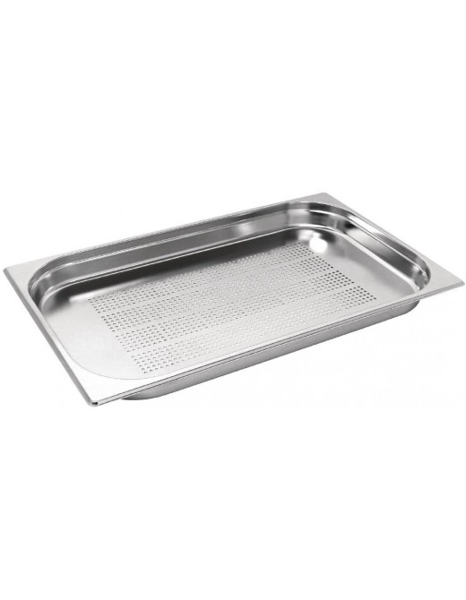 Stainless Steel Perforated Gastronorm Pan 1 1 Full Size 40mm deep. - B007TKI9FWT