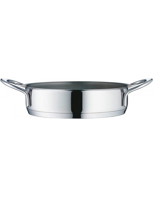 WMF Mini Serving Pan Frying Pan Coated Small 18 cm Cromargan Polished Stainless Steel Induction Stackable Ideal for Small Portions or Single Households - B078GZVY34Z