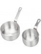 FLAMEER 2 Pieces Stainless Steel Saucepan Small Pan for Milk Eggs with Handle Kitchen Cooking Pot Perfect Combo 50ml and 100ml Stovetop Safe - B07HL7WHVFW