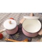 MGUOTP Enamel Soup Pot Steamer Kitchen Pot Milk Pan with Lid Instant Noodle Pot Stovetop Induction Cooker Milk Pot-Pink Stockpot - B0B2WR3C7MZ