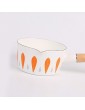 MGUOTP Japanese Style Enamel Milk Pan Mini Butter Warmer 1L Pot Pan Cookware with Wooden Handle 15cm Dia-B - B0B31DTD65P