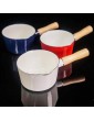 MGUOTP Milk Pan Enamel Small Cooking Pot Set Milk Pan Non-Stick Cooking Broth Pot-White-Brown - B0B2WRJQGZY