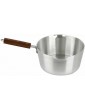 Milk Pot Aluminum Tea Pans | Non-Stick Stainless Steel Professional Saucepan |Long Wooden Handle Pots |Ideal Pans for Coffee Cooking Tea Pot Warming Milk & Boiling Water 20 cm - B096XJB14XD