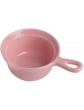 Sauce jug with Foot Milk Bowl with Handle Small Milk Cup Ceramic Household Sauce Saucer Small Milk Pot Pour Coffee Milk Cup Small Milk Pot n Color : Pink Size : S - B0B31GYYLFF