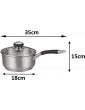 Set of 3 Induction Sauce Pan with Lid Stainless Steel 16cm 18cm 20cm Mirror Finish Stainless Steel Pot Pan Milk Tea Coffee Saucepan - B084RGXPXJD