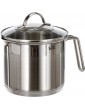 Silit Milk Pot Ø 14 cm Approx. 1.7L Achat Pouring Rim Glass Lid Stainless Steel Polished Suitable for Induction Hobs Dishwasher-Safe - B002QF56S8Y