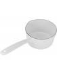 Wobekuy 1.3L Japanese Style White Ceramics Milk Pot Kitchen Cooking Pan Pot Stewpan Baby Food Saucepan with Long Handle for One People - B097D4KFQQP
