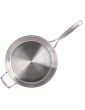 Babish 131287.02R Tri-Ply Stainless Steel Saute Pan w Lid Cookware Silver - B09GRTMRFGO