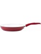 Bialetti Aeternum Nonstick White Ceramic Cookware 10in Saute Red & White - B084PD55L9Q