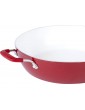 Bialetti Aeternum Nonstick White Ceramic Cookware 12in Covered Red & White - B084P6W2S7J