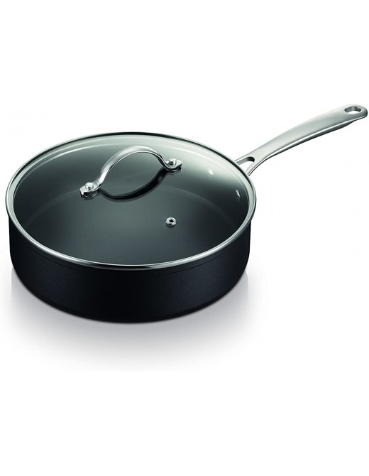 Brabantia pan covered with long handle chrome plated aluminum black 24 cm - B07B9Q1XP3U