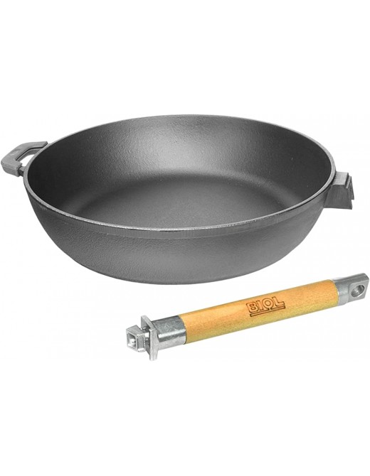 Cast Iron Frying Pan with Removable Handle Diameter 24 cm 26 cm 28 cm Height 5.8 and 6.6 cm. Cast Iron black 28 EU - B01L8SJ9MCG