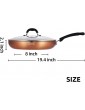EPPMO Copper Non-Stick Jumbo Cooker Sauté Pan with Lid Stay Cool Silicone Handle 4.9 Quart - B09QPJYP5RJ
