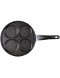 JIEZHI Xzhen Marble Nonstick Cookware Saute Fry Pan 11inch 4 Cup Egg Black - B09PTWYTN3F