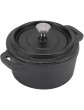 Cast Iron Cooking Pot Dutch Oven Pot with Lid Heat Preservation Metal Material Thickened Design for Slow Cooking for Pasta for BarbecueDiameter 20CM - B09ZS132FZI