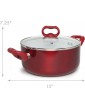 Ecolution Bliss 5 Quart Non-Stick Ceramic Stock Pot with Lid Cover Dutch Oven Multipurpose Use Silicone Stay Cool Handles Easy Clean Red - B01M6757JZK