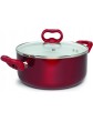 Ecolution Bliss 5 Quart Non-Stick Ceramic Stock Pot with Lid Cover Dutch Oven Multipurpose Use Silicone Stay Cool Handles Easy Clean Red - B01M6757JZK