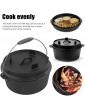 FOTABPYTI Dutch Oven Camping Multifunctional Dutch Oven Easy Carry Cook Uniformly with Lid for Outdoor Camping Cooking - B0B27LW9GWA