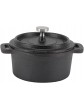 FOUF Cast Iron Double Dutch Oven Insulation Cast Iron Cooking Pot with Lid Ergonomic Handle Seasoned and Ready for the Kitchen or Campfire Grill Stove Top BBQ and Induction SafeDiameter 10CM - B0B29JZ61HD