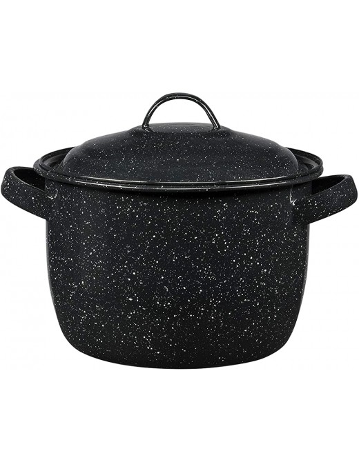 Granite Ware Enamel on Steel Bean Pot with lid 4-Quart Speckled Black - B003RY64LKS